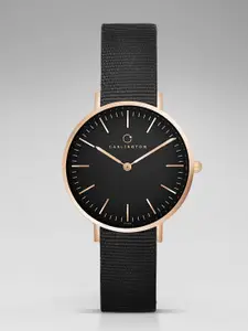 CARLINGTON Women Bracelet Style Straps Analogue Chronograph Watch Iconic 2045 Black