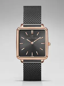 CARLINGTON Women Stainless Steel Bracelet Style Straps Analogue Watch Iconic 2040 Black