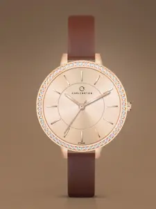 CARLINGTON Women Embellished Dial Analogue Watch-Iconic 2046 Brown