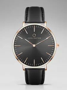 CARLINGTON Men Dial Round Analogue Chronograph Watch Iconic 2043 Black