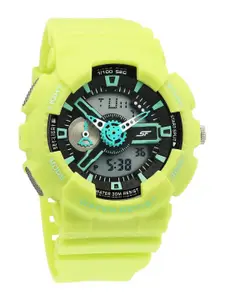 Sonata Men Printed Dial & Textured Straps Analogue and Digital Watch 77132PP09W