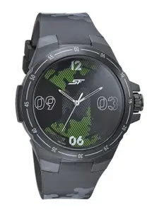 Sonata Men Textured Dial & Synthetic Straps Analogue Watch NP77114PP01W