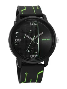 Sonata Men Printed Dial Analogue Watch 77085PP21W