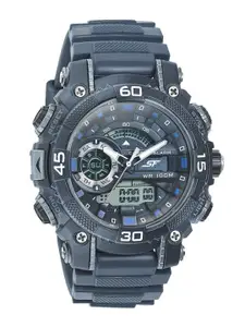 Sonata Men Patterned Dial & Textured Straps Analogue and Digital Watch NP77070PP09