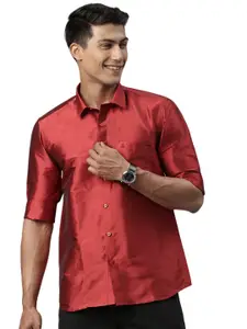 TATTVA Spread Collar Short Sleeves Casual Shirt