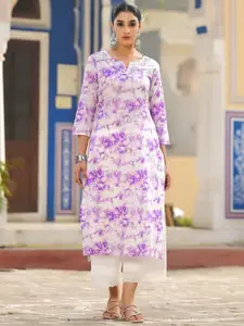 Varanga Women Floral Dyed Extended Sleeves Thread Work Kurta