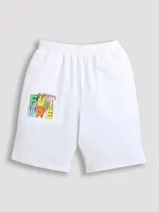 ZIP ZAP ZOOP Boys Typography Printed Mid Rise Cotton Shorts