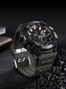 V2A Men Embellished Dial & Bracelet Style Straps Analogue Watch V2A-JF-1614-Green