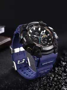 V2A Men Textured Dial Multi Function Analogue Watch V2A-JF-1614-Blue