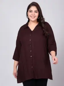 Indietoga Plus Size Classic Longline Casual Shirt