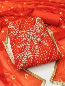 MANVAA Bandhani Printed Unstitched Dress Material
