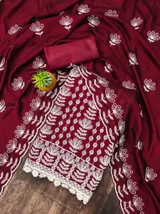 MANVAA Ethnic Motifs Embroidered Unstitched Dress Material