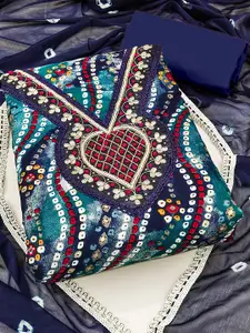 MANVAA Bandhani Printed Unstitched Dress Material