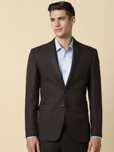 Allen Solly Textured Slim-Fit Single Breasted Formal Blazers