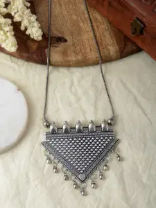 Silvermerc Designs Silver-Plated Triangular Pendants with Chains