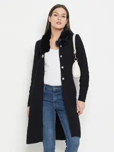 Duke Cable Knit Acrylic Longline Cardigan Sweater