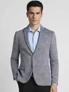 Peter England Elite Checked Slim-Fit Single Breasted Formal Blazers
