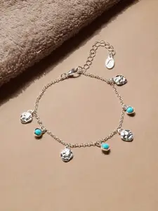 Accessorize Silver-Plated Beaded Drop Anklet