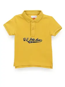 U.S. Polo Assn. Kids Boys Typography Printed Polo Collar T-shirt