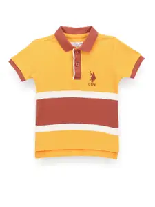 U.S. Polo Assn. Kids Boys Colourblocked Polo Collar T-shirt