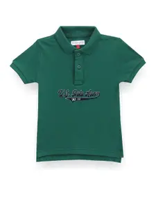 U.S. Polo Assn. Kids Boys Typography Printed Polo Collar T-shirt