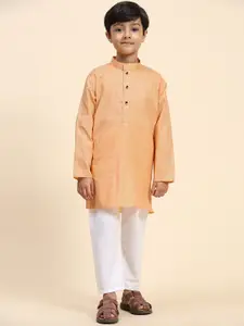 Pro-Ethic STYLE DEVELOPER Boys Woven Design Pure Cotton Kurta with Pyjamas