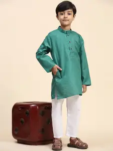 Pro-Ethic STYLE DEVELOPER Boys Woven Design Pure Cotton Kurta with Pyjamas