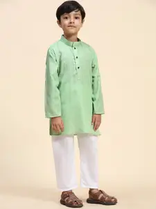 Pro-Ethic STYLE DEVELOPER Boys Woven Design Pure Cotton Kurta with Pyjamas
