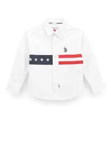 U.S. Polo Assn. Kids Boys Classic Horizontal Striped Pure Cotton Casual Shirt