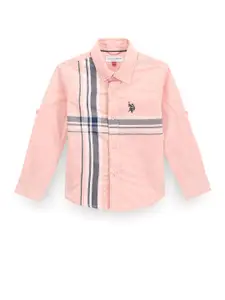 U.S. Polo Assn. Kids Boys Classic Horizontal Striped Twill Weave Casual Shirt