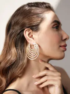 Rubans Gold-Plated Contemporary Hoop Earrings