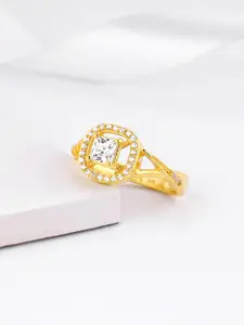 GIVA Gold-Plated Stones-Studded Finger Ring