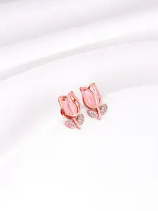 GIVA Rose Gold-Plated 925 Sterling Silver Floral Studs Earrings
