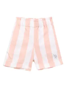 U.S. Polo Assn. Kids Girls Striped Regular Shorts