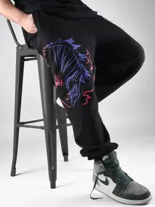 COMICSENSE Men Bleach Anime Soul Reaper Neon Printed Cotton Baggy Fit Joggers