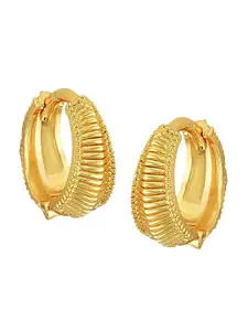 Vighnaharta Gold-Plated Contemporary Hoop Earrings