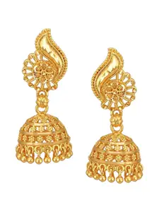 Vighnaharta Gold-Plated Classic Jhumkas Earrings