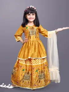 BAESD Girls Printed Ready to Wear Lehenga & Blouse With Dupatta