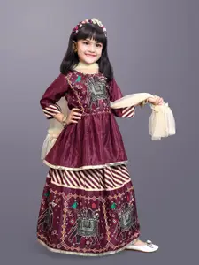 BAESD Girls Printed Ready to Wear Lehenga & Blouse With Dupatta