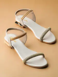 Ozuri Embellished Open Toe Backstraps Block Heels