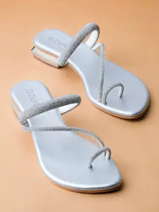 Ozuri Embellished One Toe Block Heels