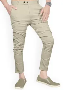 BAESD Men Slim Fit Mid-Rise Regular Plain Trousers