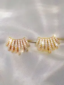 VAGHBHATT 92.6 Stainless Steel Gold-Plated Artificial Stones Studded Ear Cuff