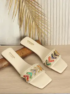 Anouk Embellished Open Toe Flats