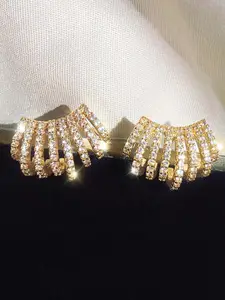 FIMBUL Gold-Plated Stone-Studded Stud Earrings