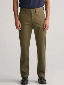 GANT Men Slim Fit Mid-Rise Trousers