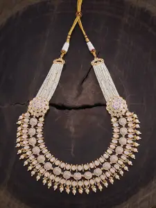 Kushal's Fashion Jewellery Copper Kundan-Studded & Beaded Necklace