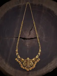 Kushal's Fashion Jewellery Copper Gold-Plated Antique Necklace