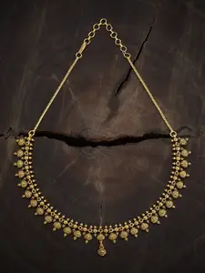 Kushal's Fashion Jewellery Gold-Plated Stones-Studded Antique Necklace
