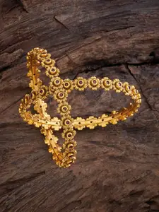 Kushal's Fashion Jewellery Set Of 2 Gold-Plated Stone-Studded & Bangles